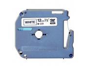 BROTHER  TAPE CASSETTE THERMAL 12mm M-K231 Black On White